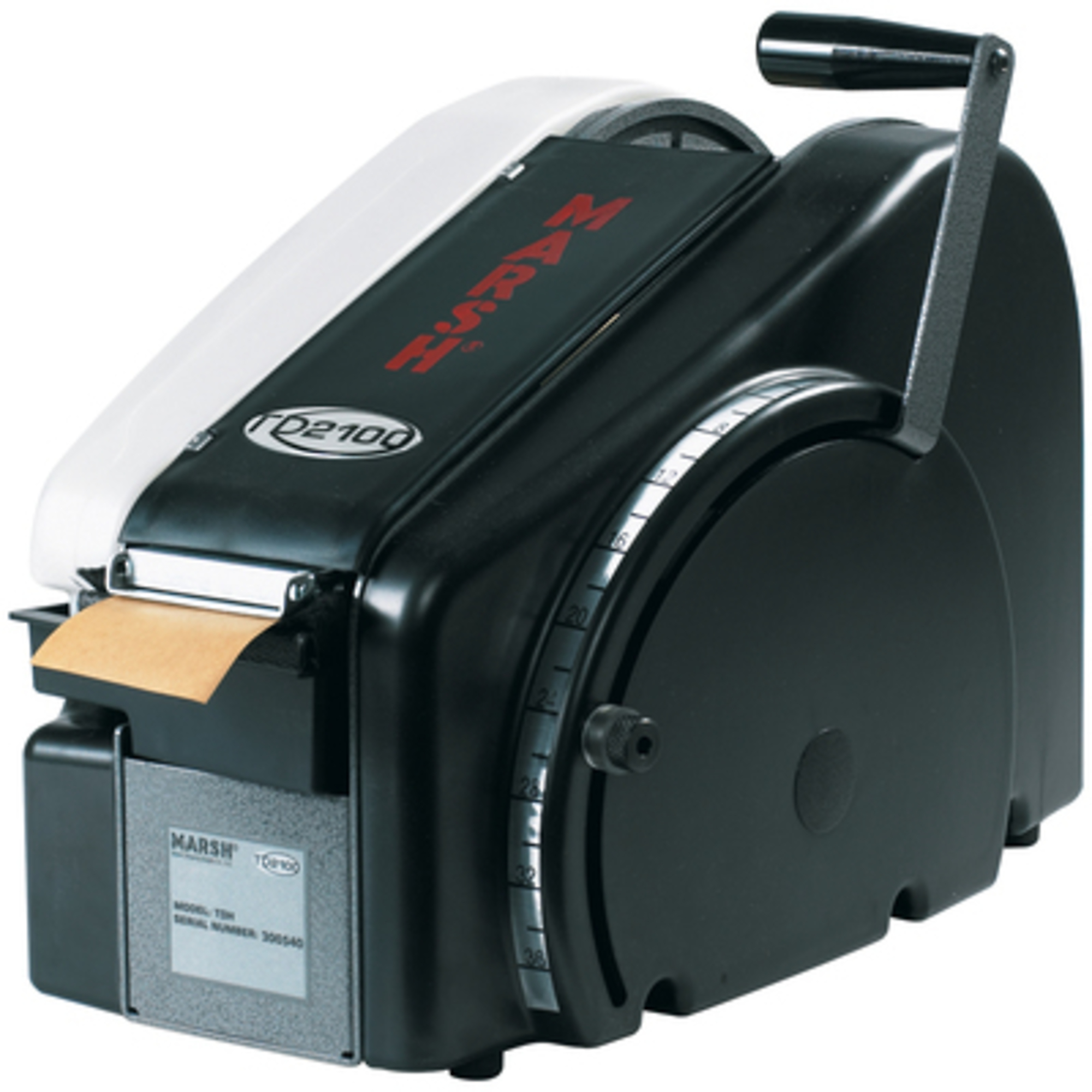 Marsh TD2100 Manual Paper Gum Tape Dispenser with Heater - 70 Oz. Water Bottle, 5in. to 36in. Tape Lengths, Model# MARSHTDH